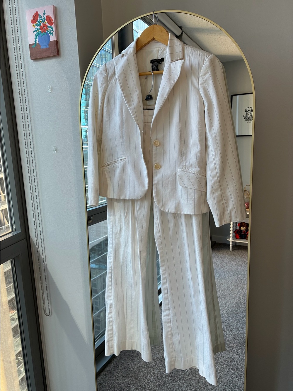 BCBGMaxAzria Cream Pinstripe Pantsuit